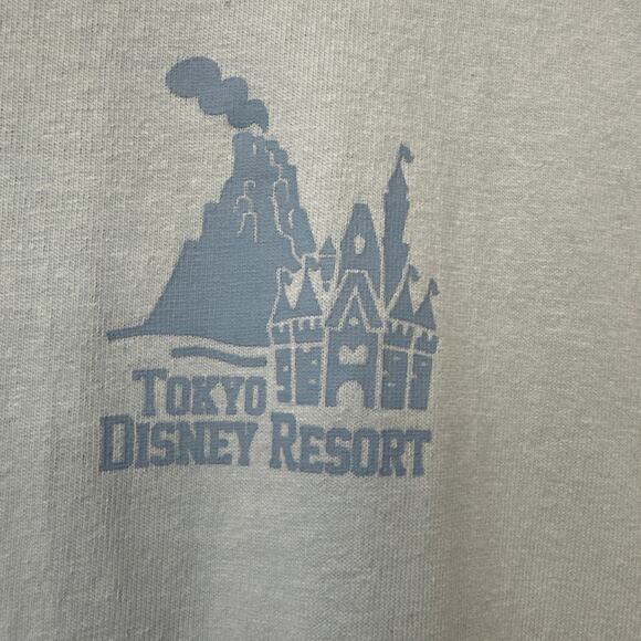 Tokyo Disney Resort Glitter Logo Shirt Light Blue Silver & Blue Mickey - Picture 3 of 7
